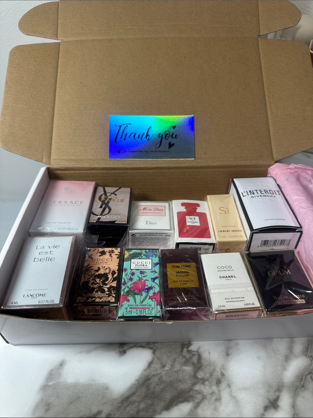 Mini Perfume Set of 12. Sizes 4, 5, 7, 7.5, 10mL